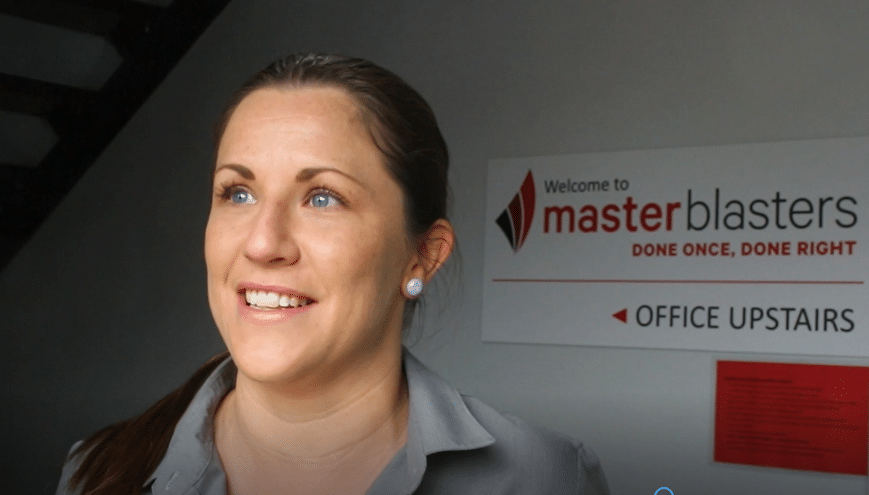 Master Blasters employee, Lorinda Stiles, explains in a Case study video how Master Blasters win more work after becoming IOS certified.